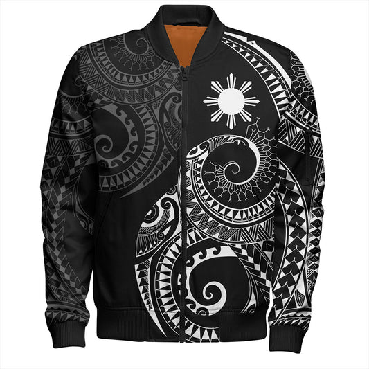 Philippines Filipinos Bomber Jacket Sun Tribal Tattoo Design