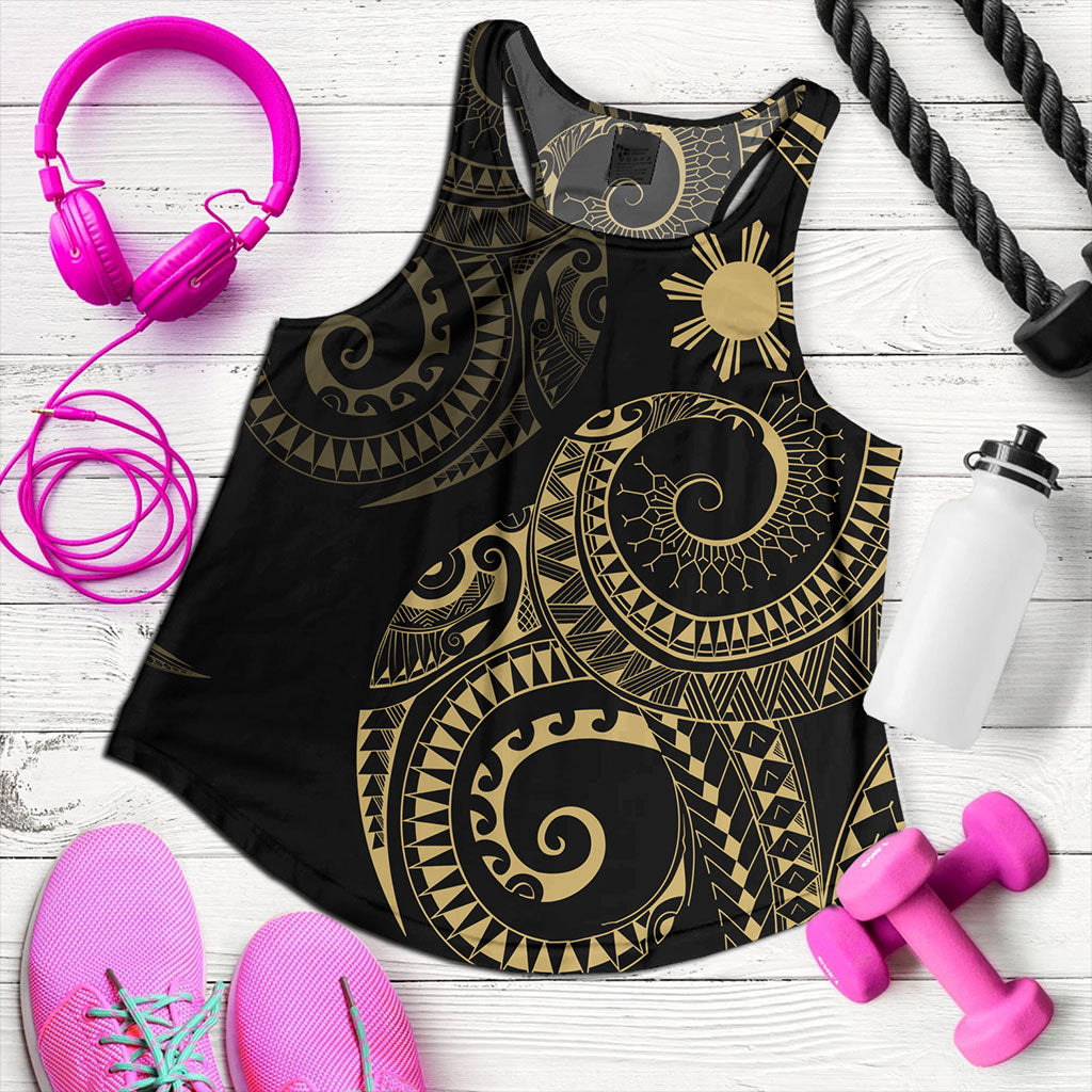 Philippines Filipinos Women Tank Sun Tribal Tattoo Design