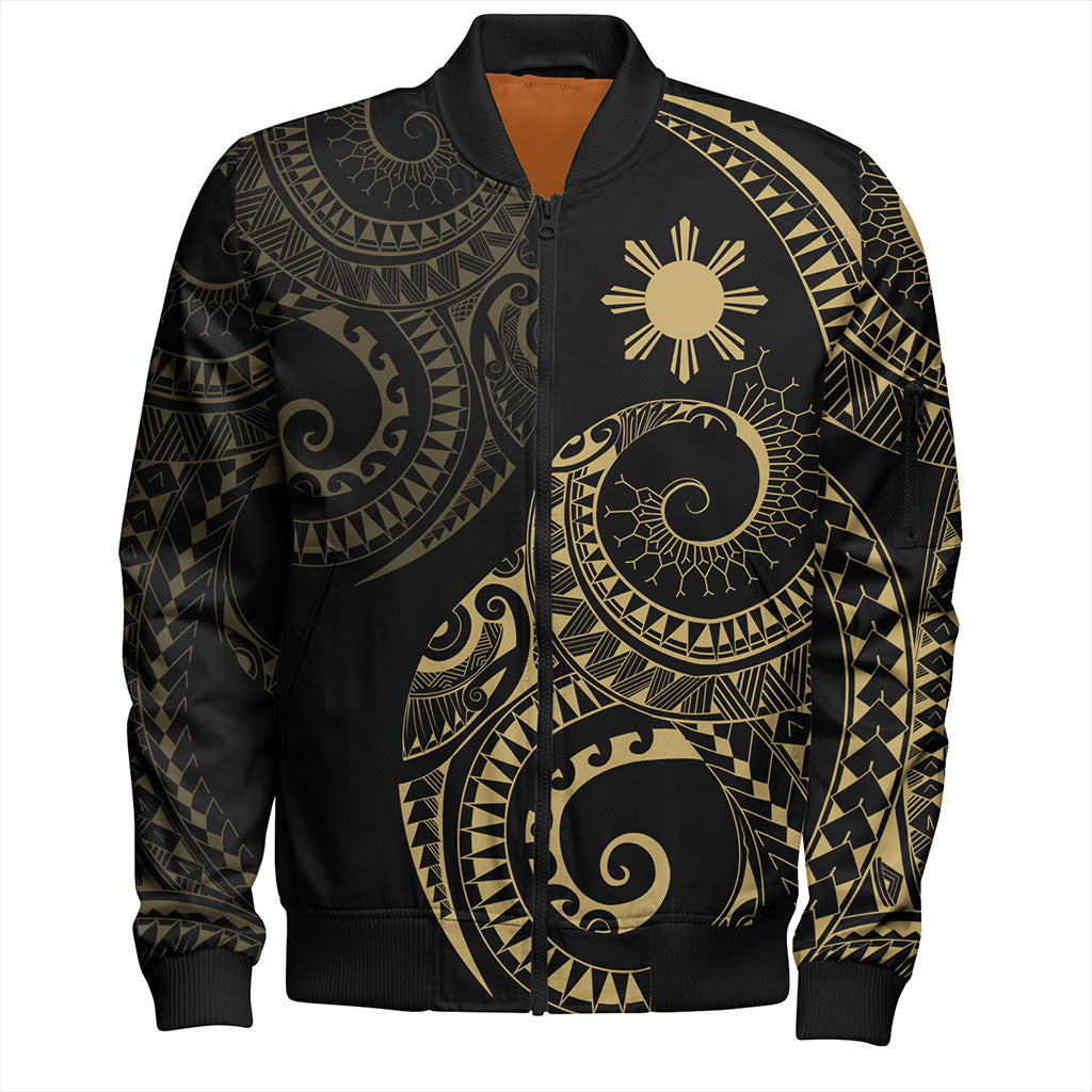 Philippines Filipinos Bomber Jacket Sun Tribal Tattoo Design