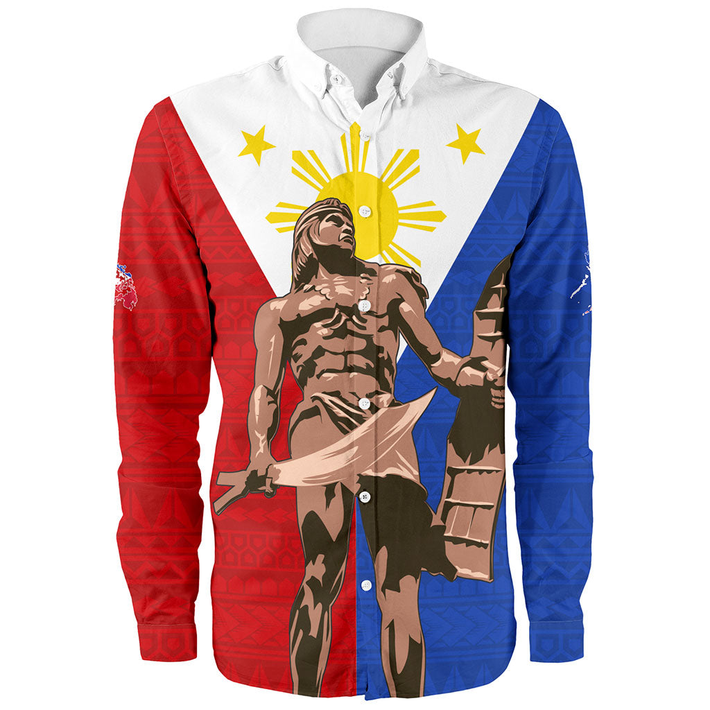 Philippines Filipinos Long Sleeve Shirt Custom Flag Tribal Lapu Lapu