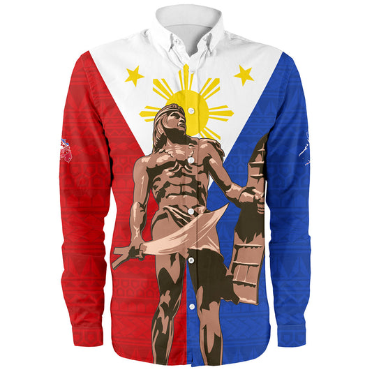 Philippines Filipinos Long Sleeve Shirt Custom Flag Tribal Lapu Lapu