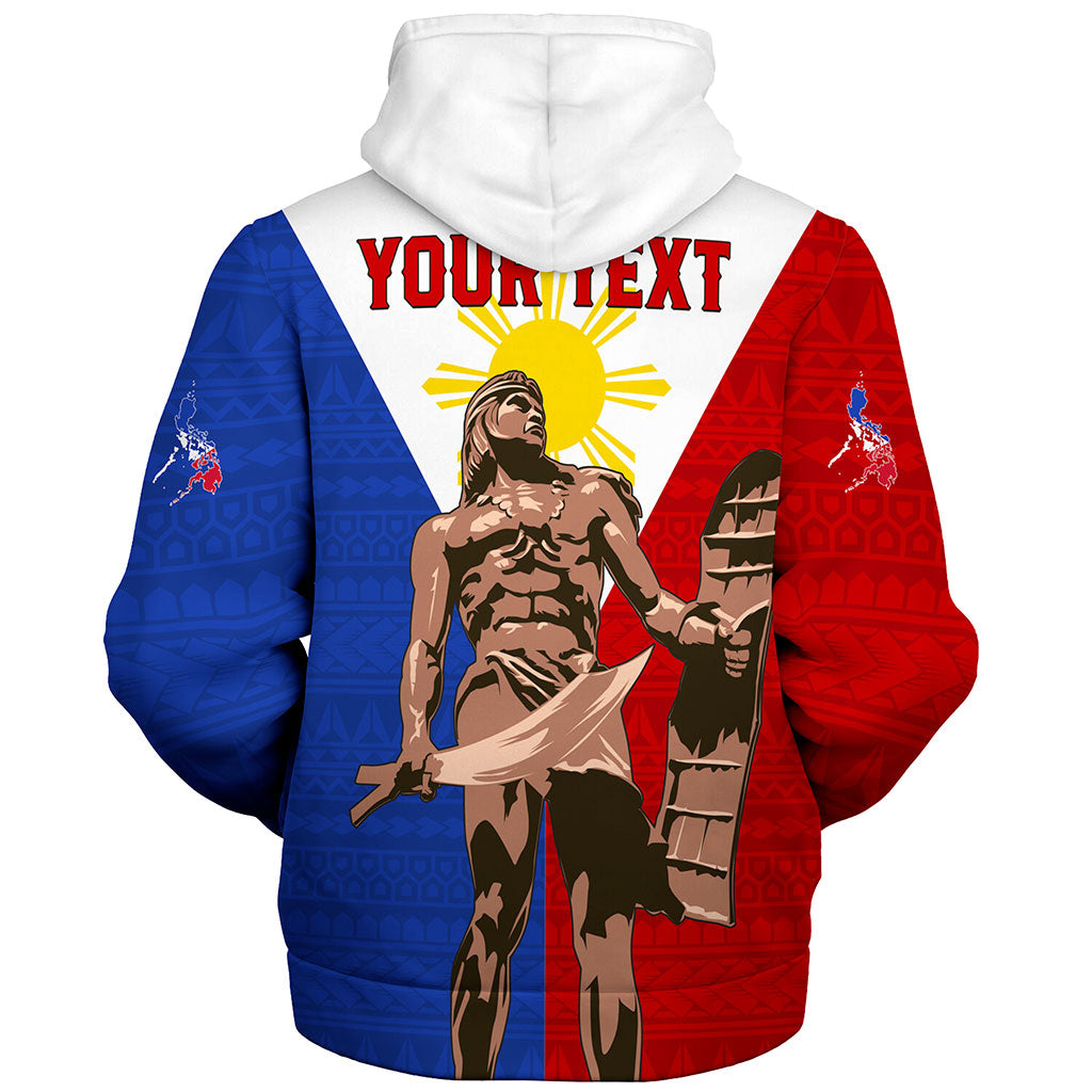 Philippines Filipinos Sherpa Hoodie Custom Flag Tribal Lapu Lapu