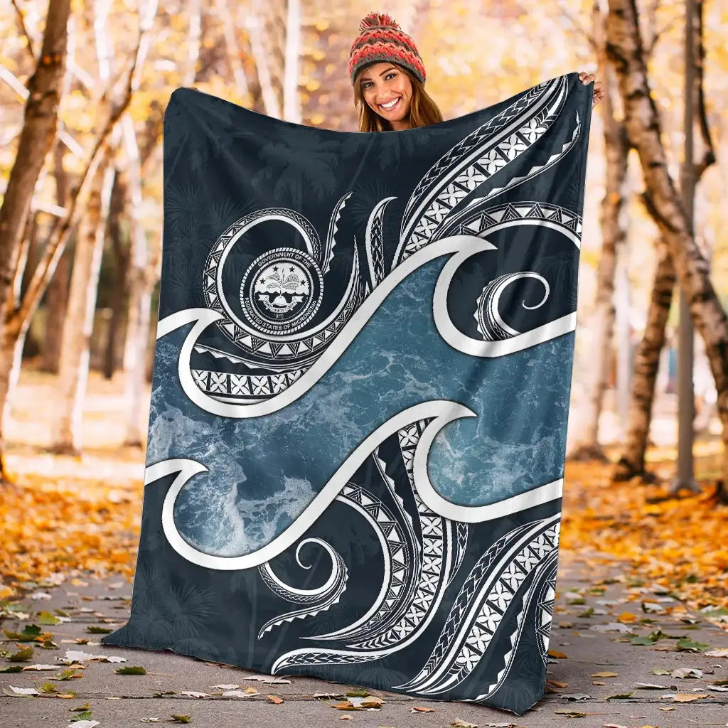 FSM Islands Polynesian Premium Blanket - Ocean Style