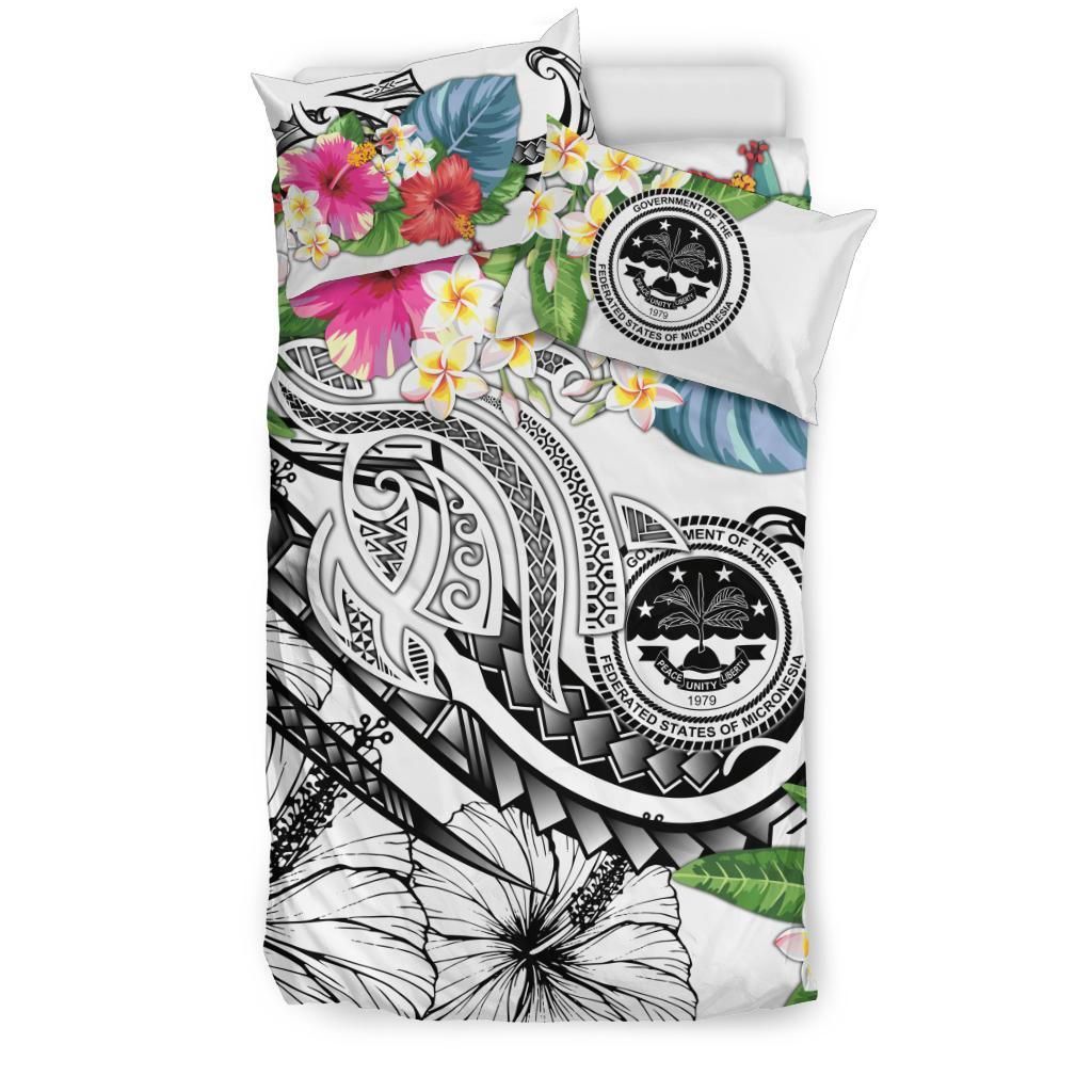 FSM Polynesian Bedding Set - Summer Plumeria (White)