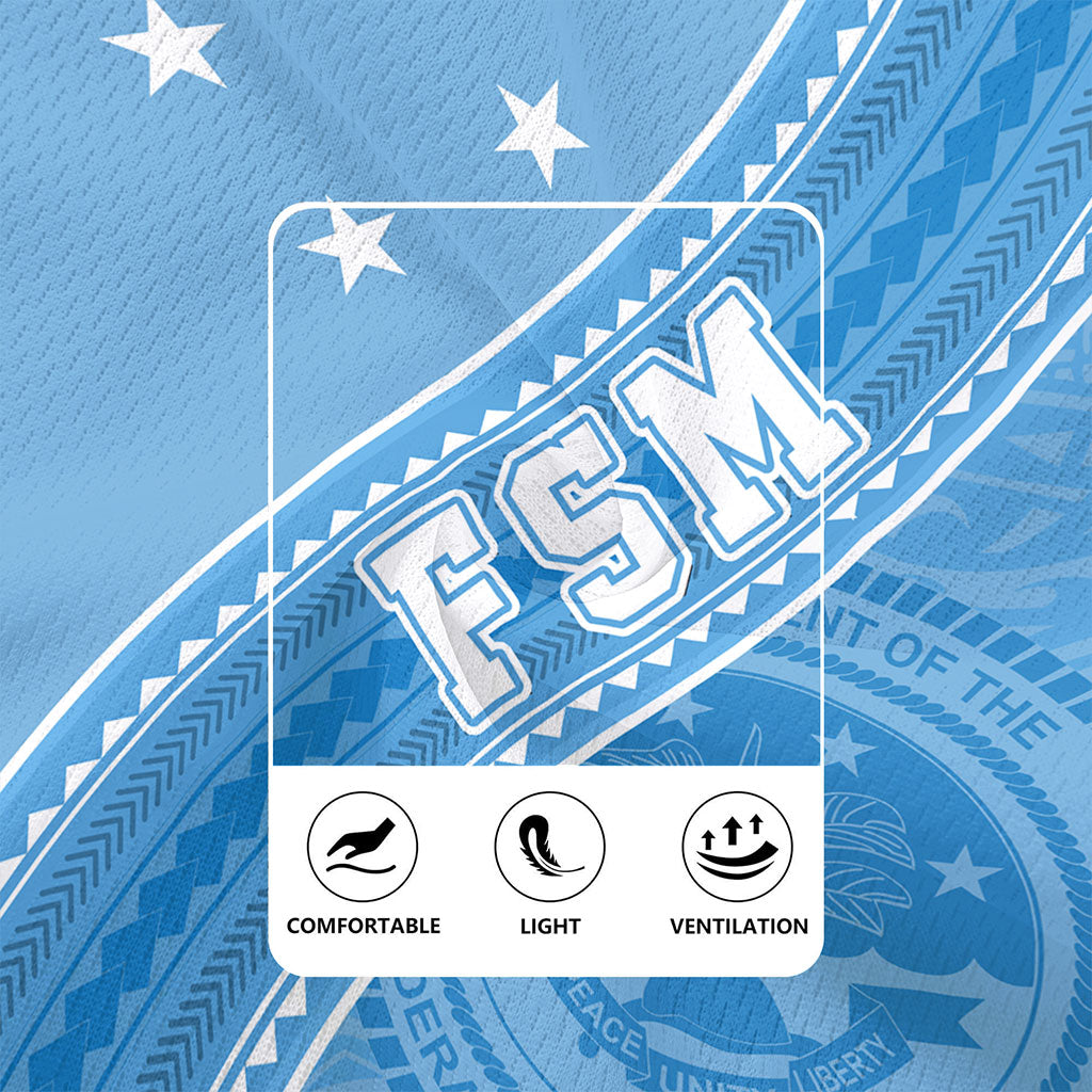 Federated States Of Micronesia Rugby Jersey Flag And Coat Of Arms