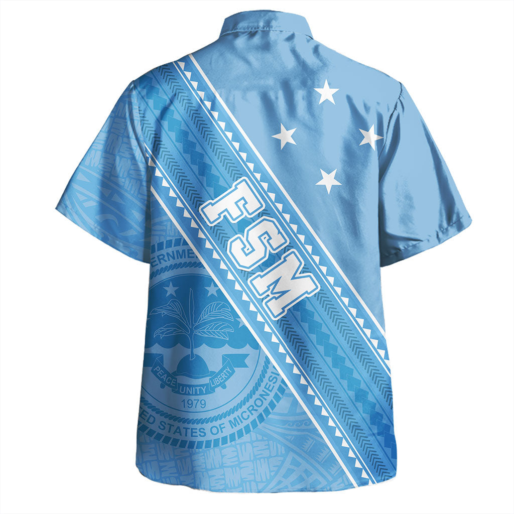 Federated States Of Micronesia Hawaiian Shirt Flag And Coat Of Arms
