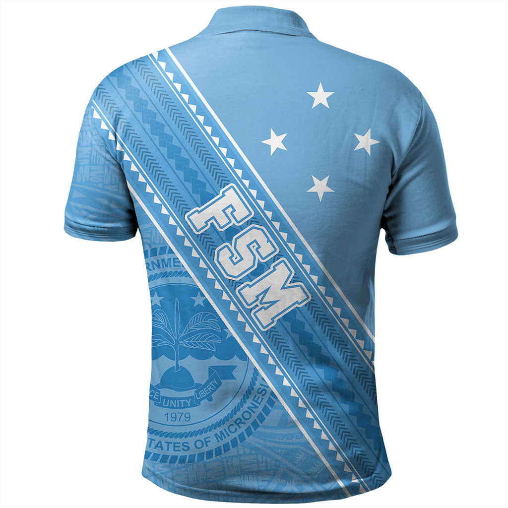 Federated States Of Micronesia Polo Shirt Flag And Coat Of Arms