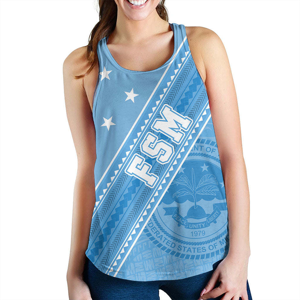 Federated States Of Micronesia Women Tank Flag And Coat Of Arms