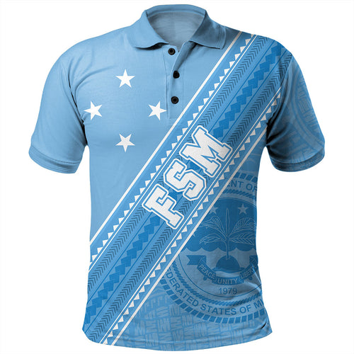 Federated States Of Micronesia Polo Shirt Flag And Coat Of Arms