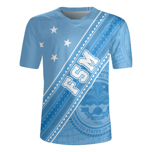 Federated States Of Micronesia Rugby Jersey Flag And Coat Of Arms