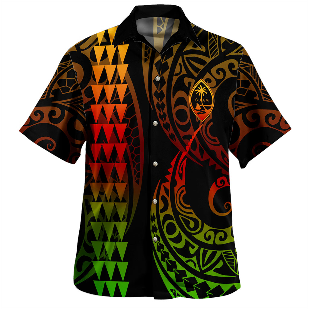 Guam Hawaiian Shirt Kakau Style