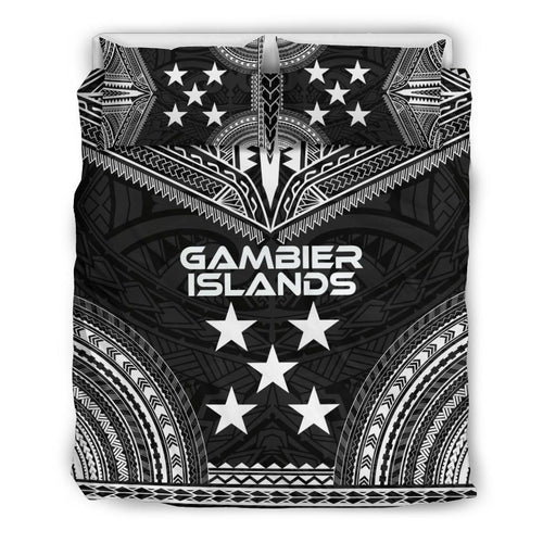 Gambier Islands Polynesian Chief Duvet Cover Set - Black Version