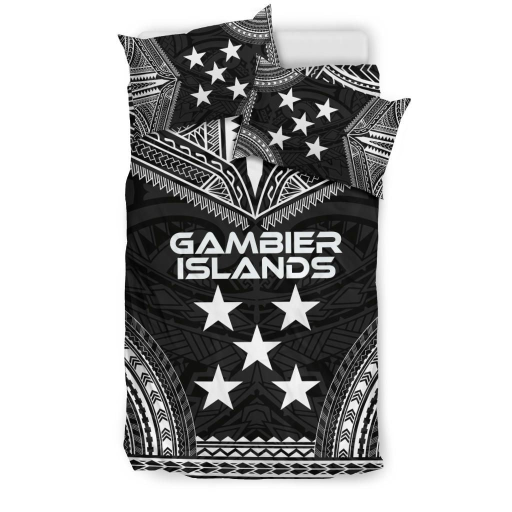 Gambier Islands Polynesian Chief Duvet Cover Set - Black Version