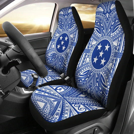 Gambier Islands Car Seat Cover - Gambier Islands Coat Of Arms Polynesian Flag Color