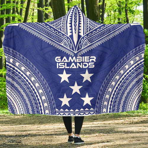 Gambier Islands Flag Polynesian Chief Hooded Blanket