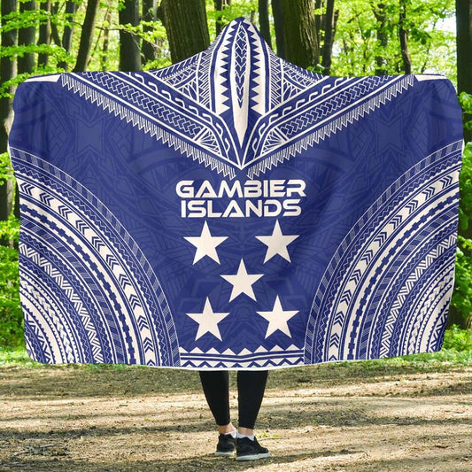 Gambier Islands Flag Polynesian Chief Hooded Blanket