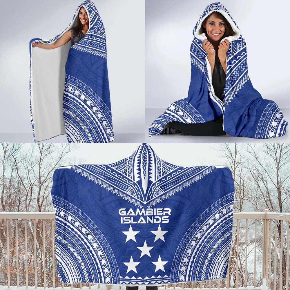 Gambier Islands Flag Polynesian Chief Hooded Blanket