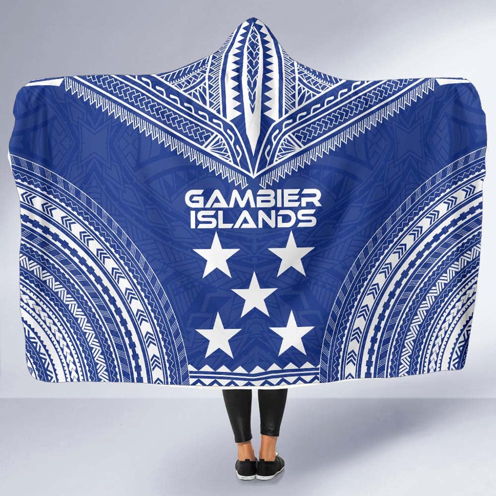 Gambier Islands Flag Polynesian Chief Hooded Blanket