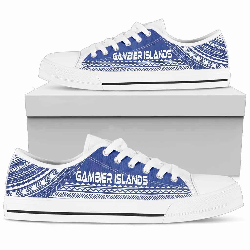 Gambier Islands Low Top Shoes - Polynesian Flag Chief Version