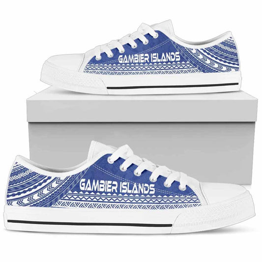 Gambier Islands Low Top Shoes - Polynesian Flag Chief Version
