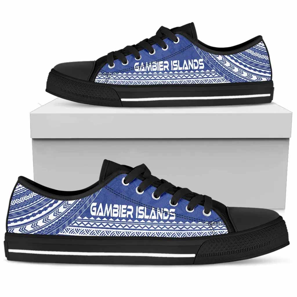 Gambier Islands Low Top Shoes - Polynesian Flag Chief Version