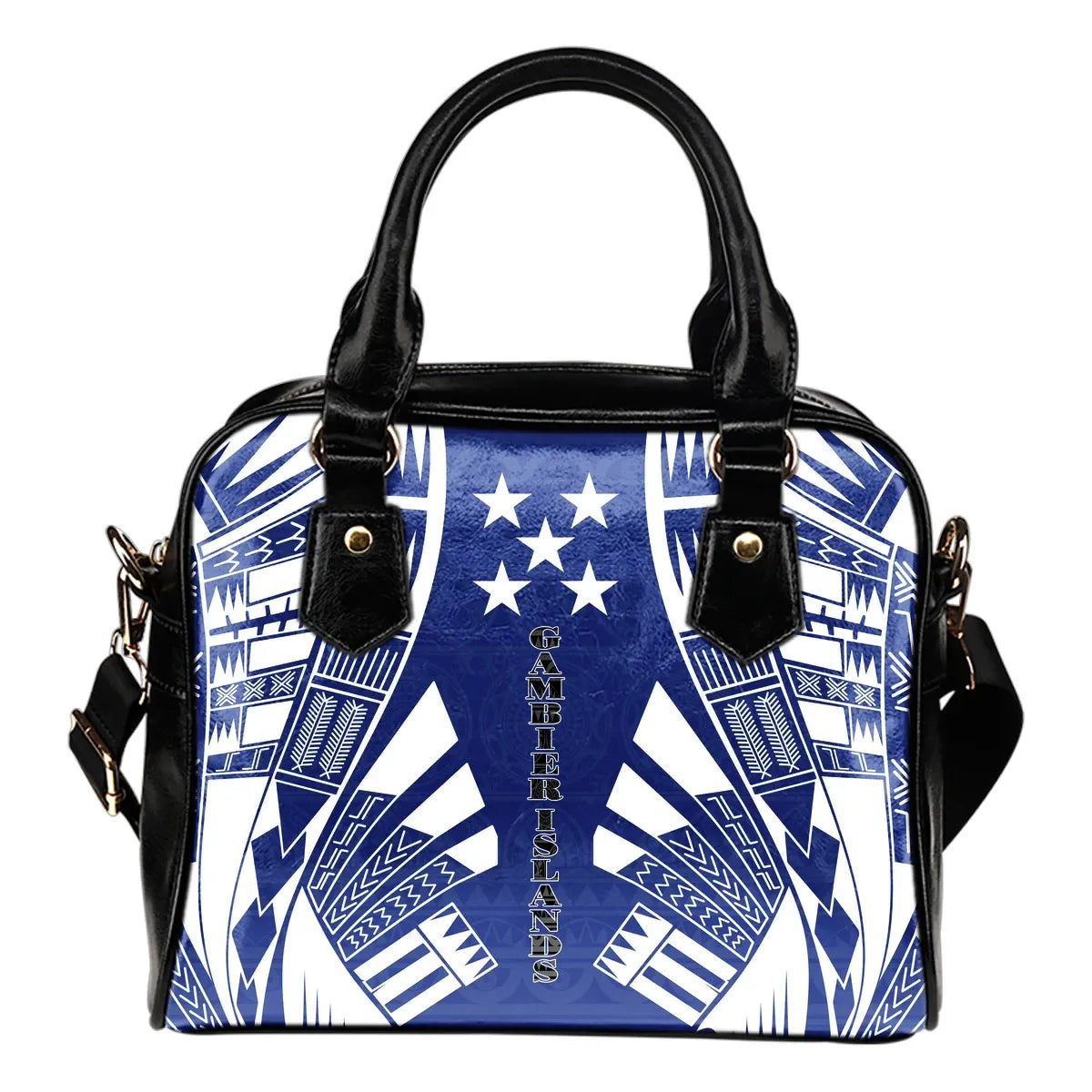 Gambier Islands Shoulder Handbag - Polynesian Tattoo Flag