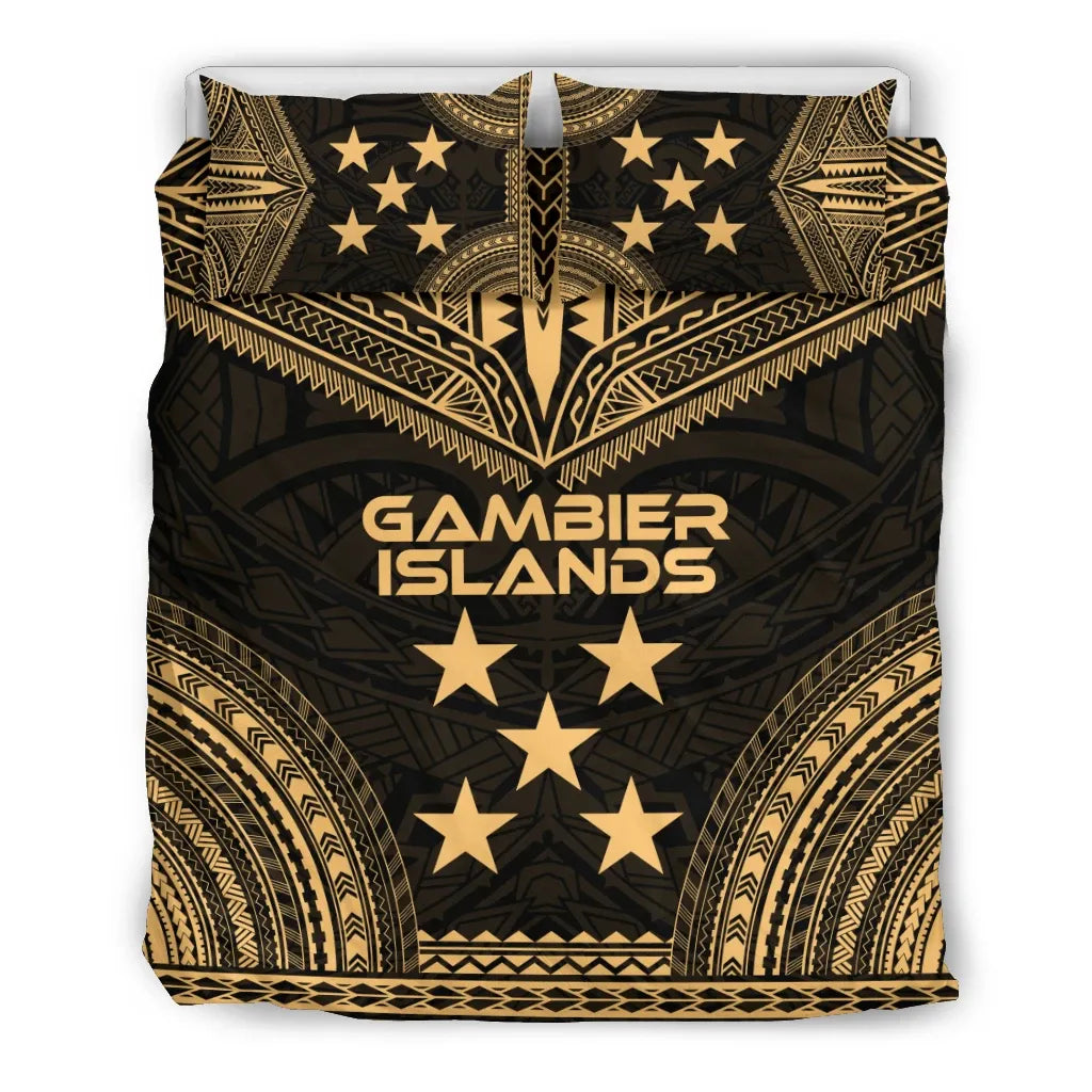 Gambier Islands Polynesian Chief Duvet Cover Set - Gold Version