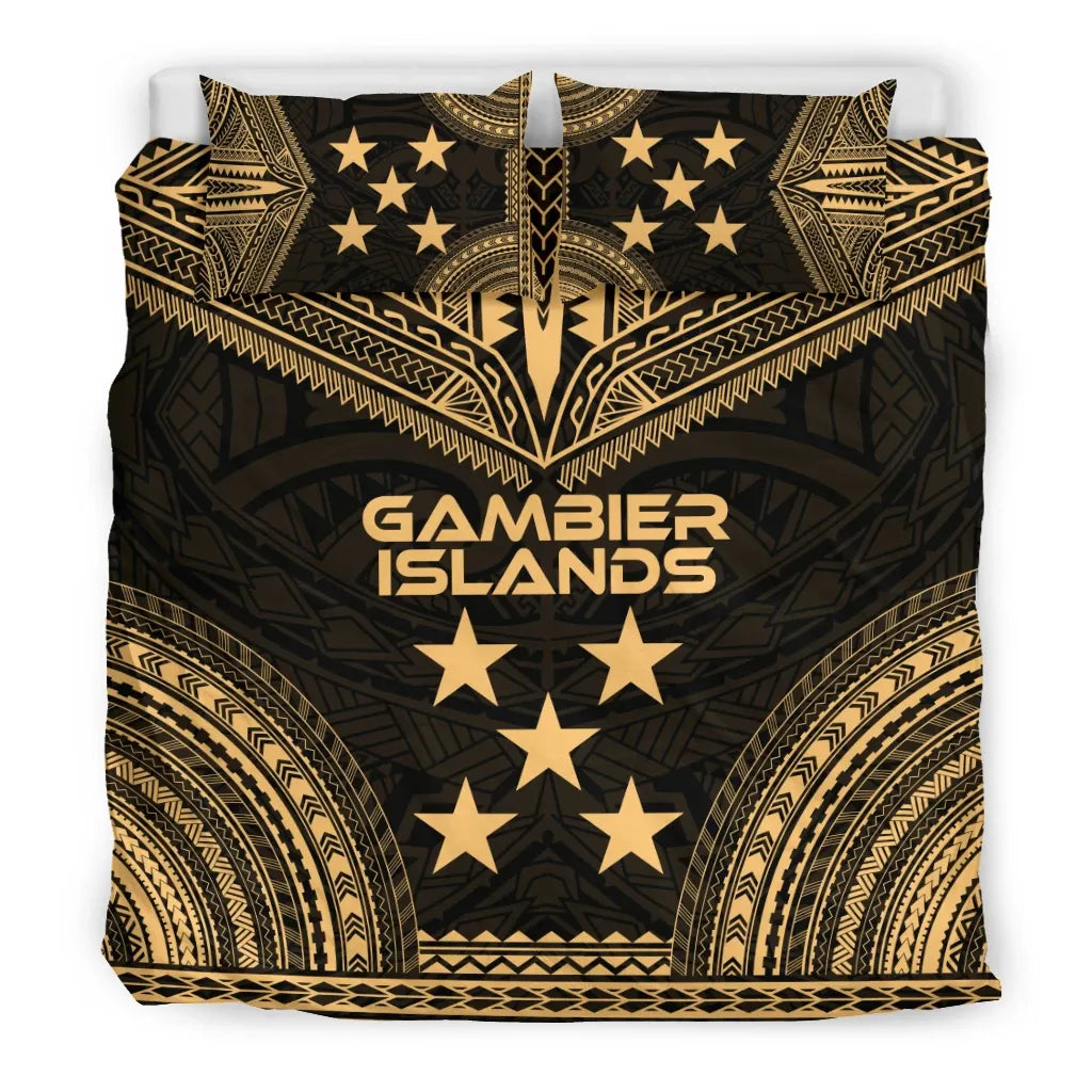 Gambier Islands Polynesian Chief Duvet Cover Set - Gold Version