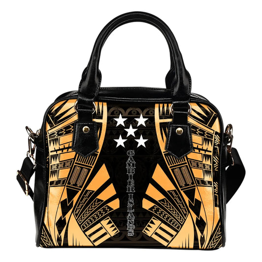 Gambier Islands Shoulder Handbag - Polynesian Tattoo Gold