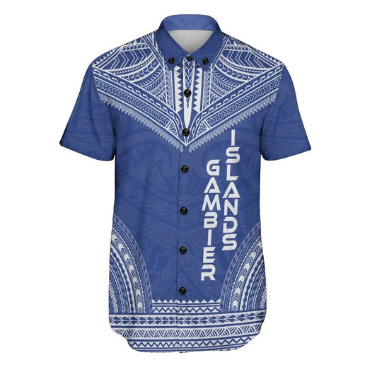 Gambier Islands Polynesian Chief Short Sleeve Shirt - Flag Version
