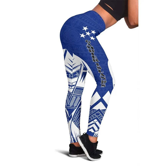 Gambier Islands Polynesian Legging - Polynesian Tattoo Flag Version