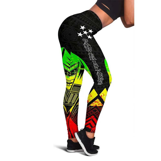 Gambier Islands Polynesian Legging - Polynesian Tattoo Reggae Version