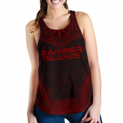 Gambier Islands Women Racerback Tank - Polynesian Chief Red Version