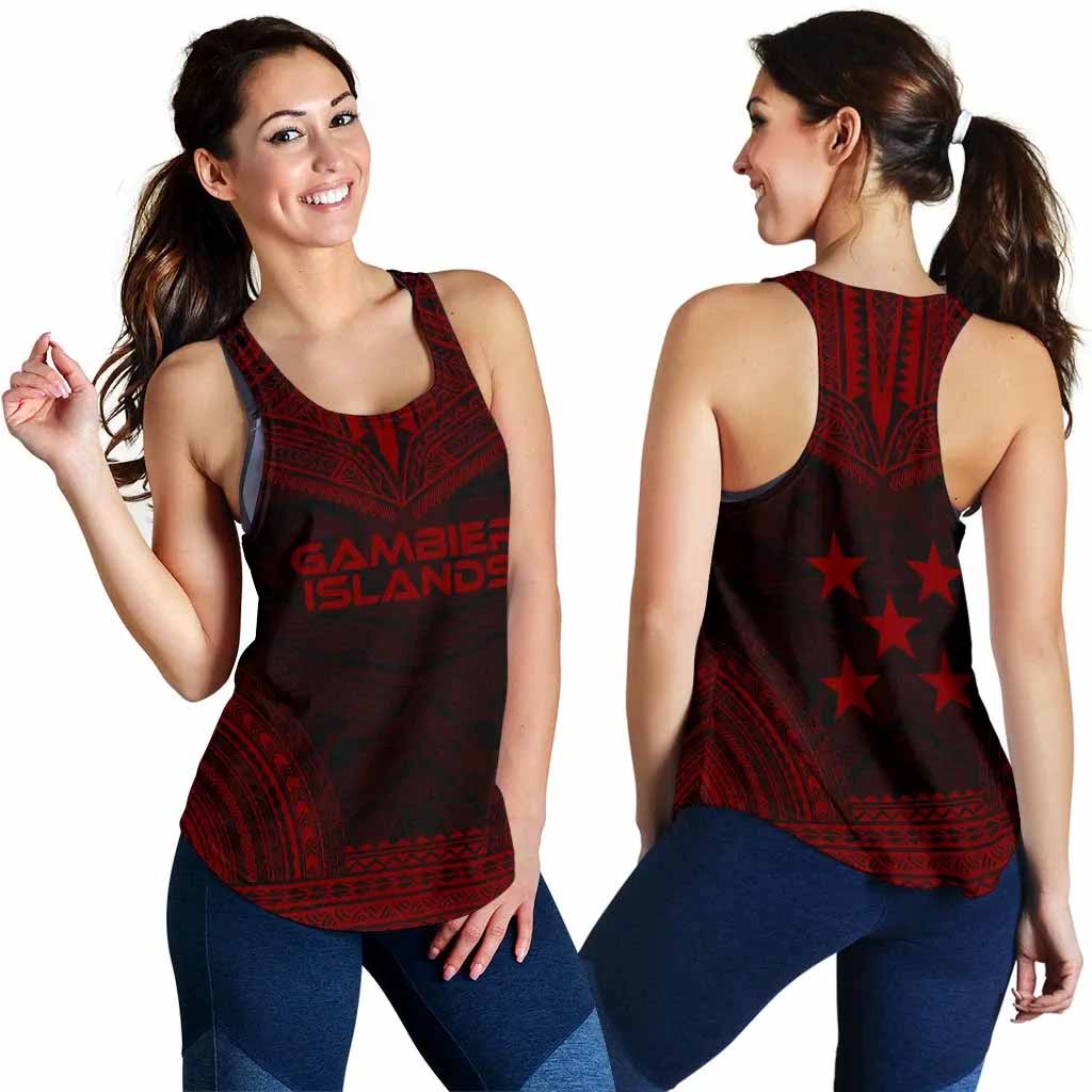 Gambier Islands Women Racerback Tank - Polynesian Chief Red Version