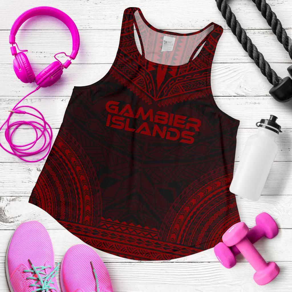 Gambier Islands Women Racerback Tank - Polynesian Chief Red Version
