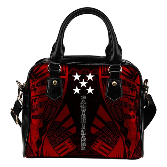 Gambier Islands Shoulder Handbag - Polynesian Tattoo Red
