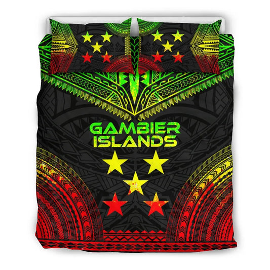 Gambier Islands Polynesian Chief Duvet Cover Set - Reggae Version