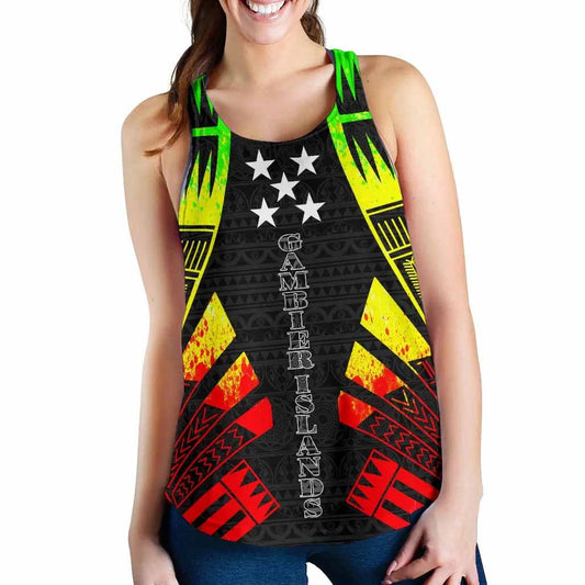 Gambier Islands Women Racerback Tank - Polynesian Tattoo Reggae