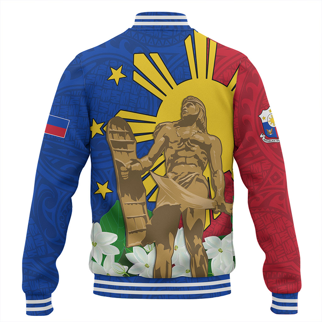 Philippines Filipinos Baseball Jacket Lapu-Lapu Hero With Sampaguita Flower