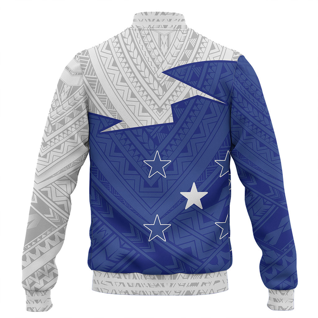 Gambier Islands Baseball Jacket Polynesian Tattoo Flag And Coat Of Arms