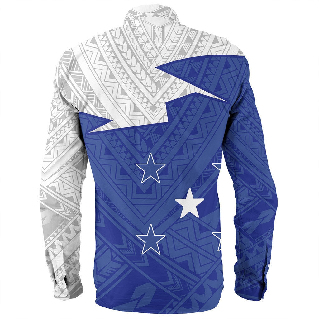 Gambier Islands Long Sleeve Shirt Polynesian Tattoo Flag And Coat Of Arms