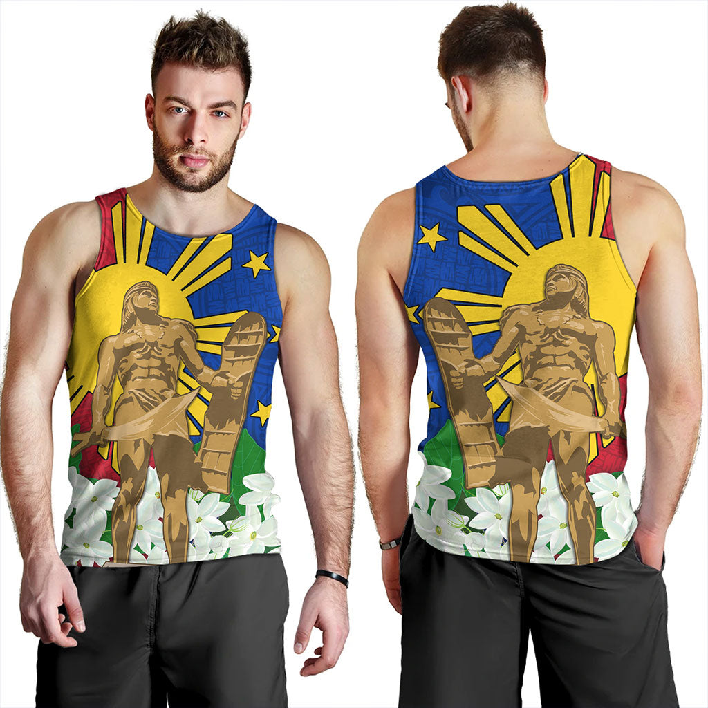 Philippines Filipinos Tank Top Lapu-Lapu Hero With Sampaguita Flower