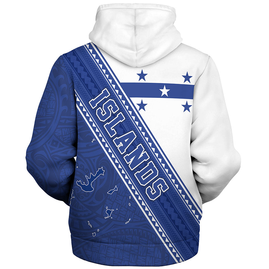 Gambier Islands Sherpa Hoodie Flag And Coat Of Arms