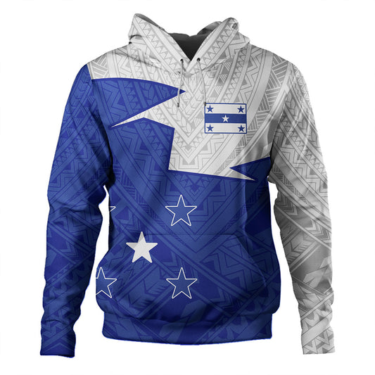 Gambier Islands Hoodie Polynesian Tattoo Flag And Coat Of Arms