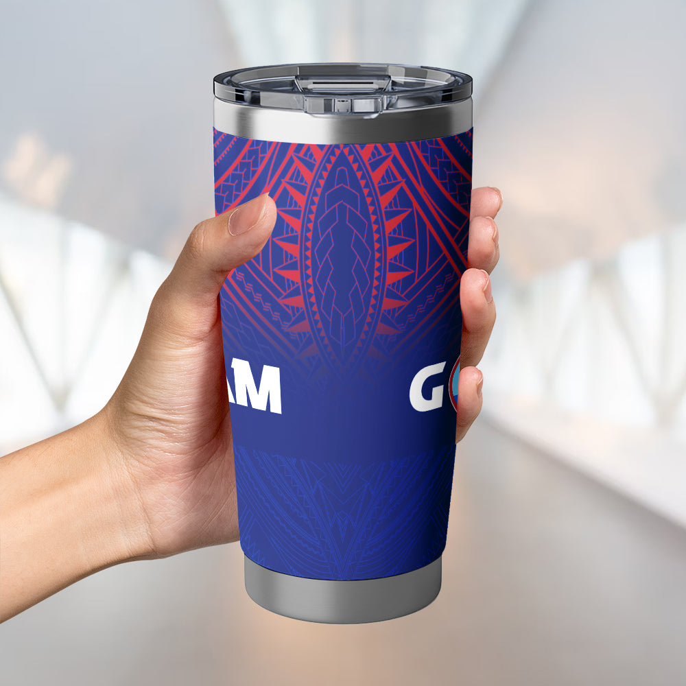 Guam Flag Color With Traditional Patterns Tumbler