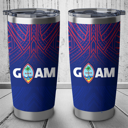 Guam Flag Color With Traditional Patterns Tumbler