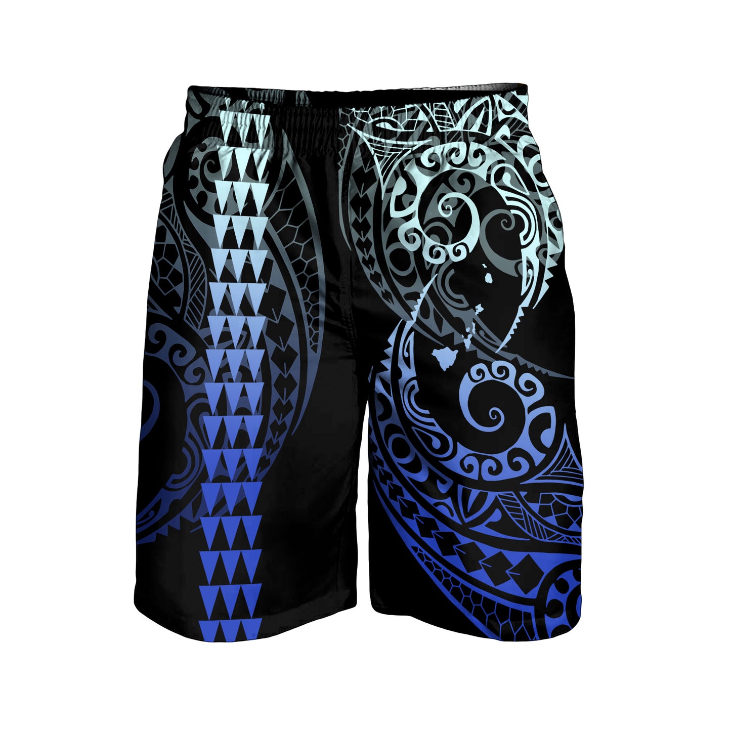 Hawaii Combo Shirts And Shorts Hawaiian Map Kakau Style Gradient Blue