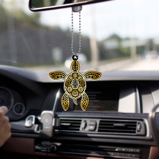Hawaii Car Hanging Ornament Graphic Turtle Tattoo Style Tribal