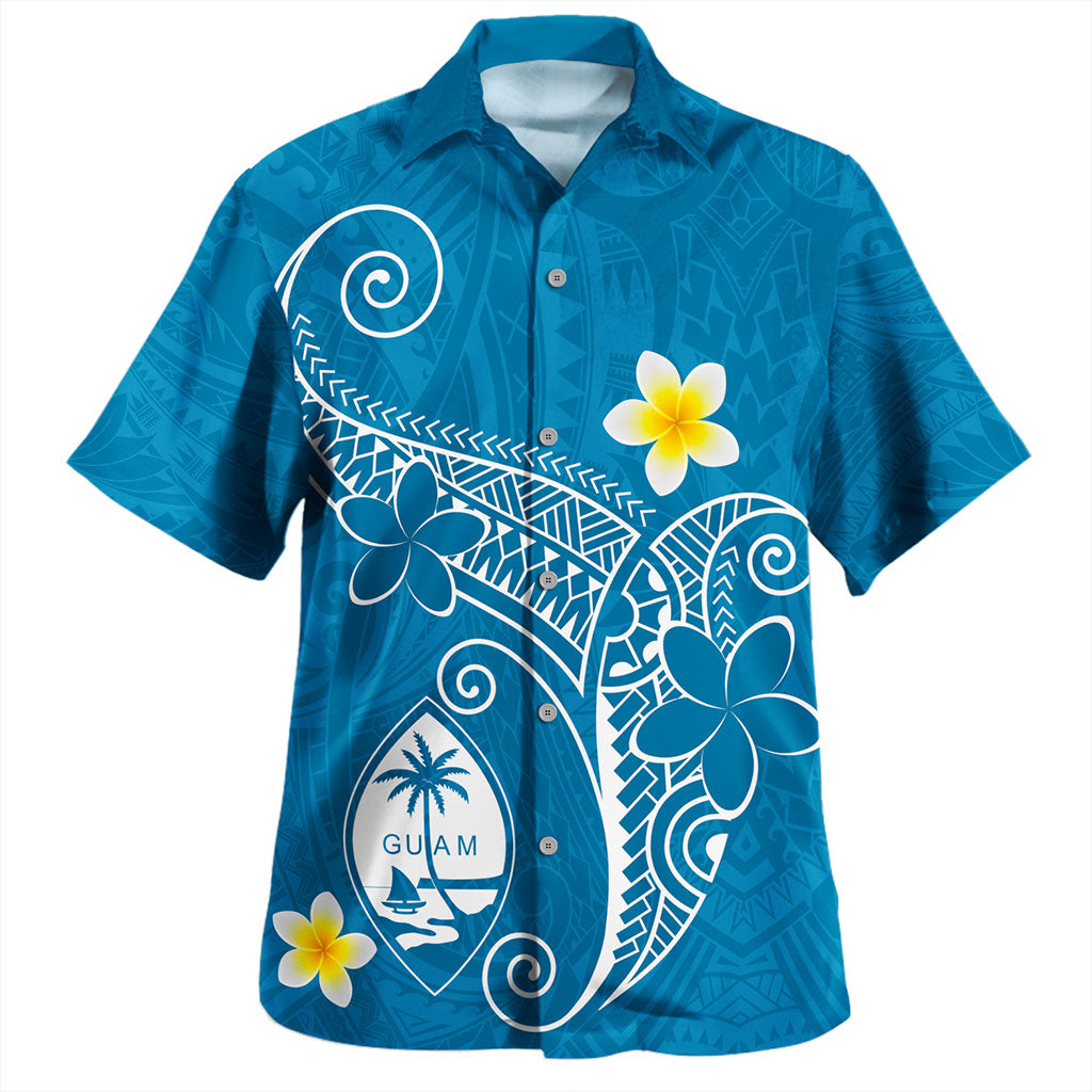 Guam Hawaiian Shirt Polynesia Floral Tribal