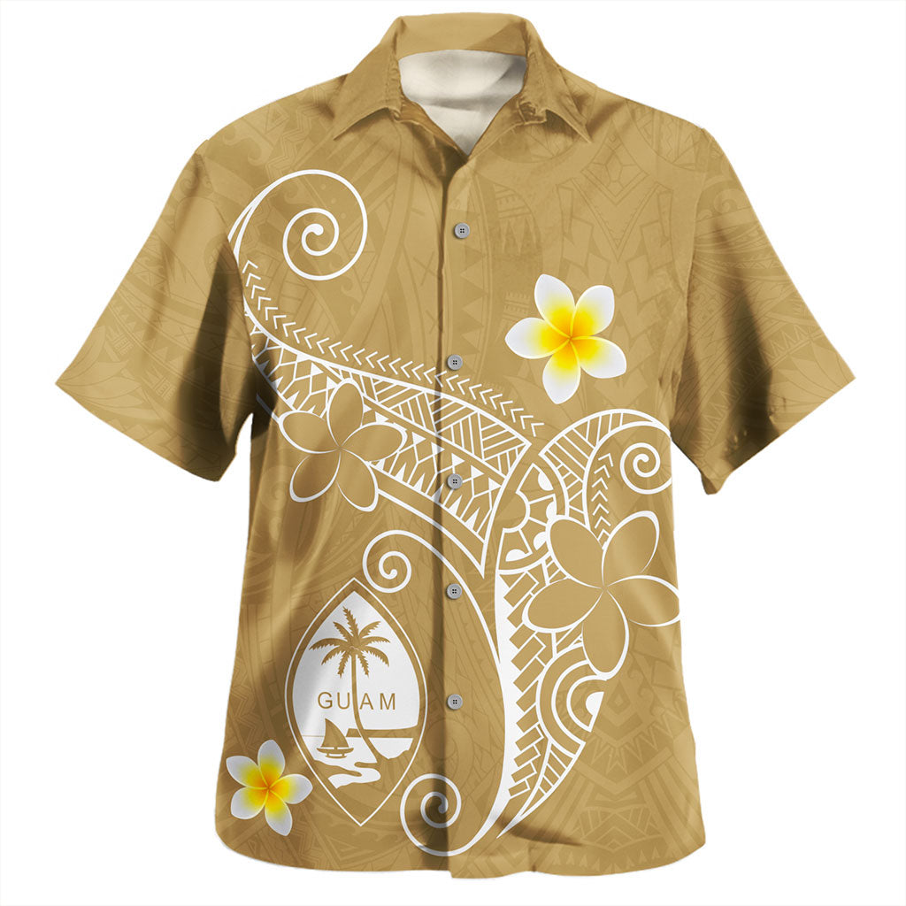 Guam Hawaiian Shirt Polynesia Floral Tribal